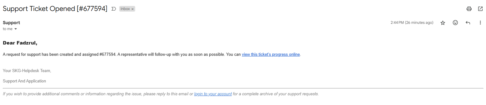 Ticket Confirmation