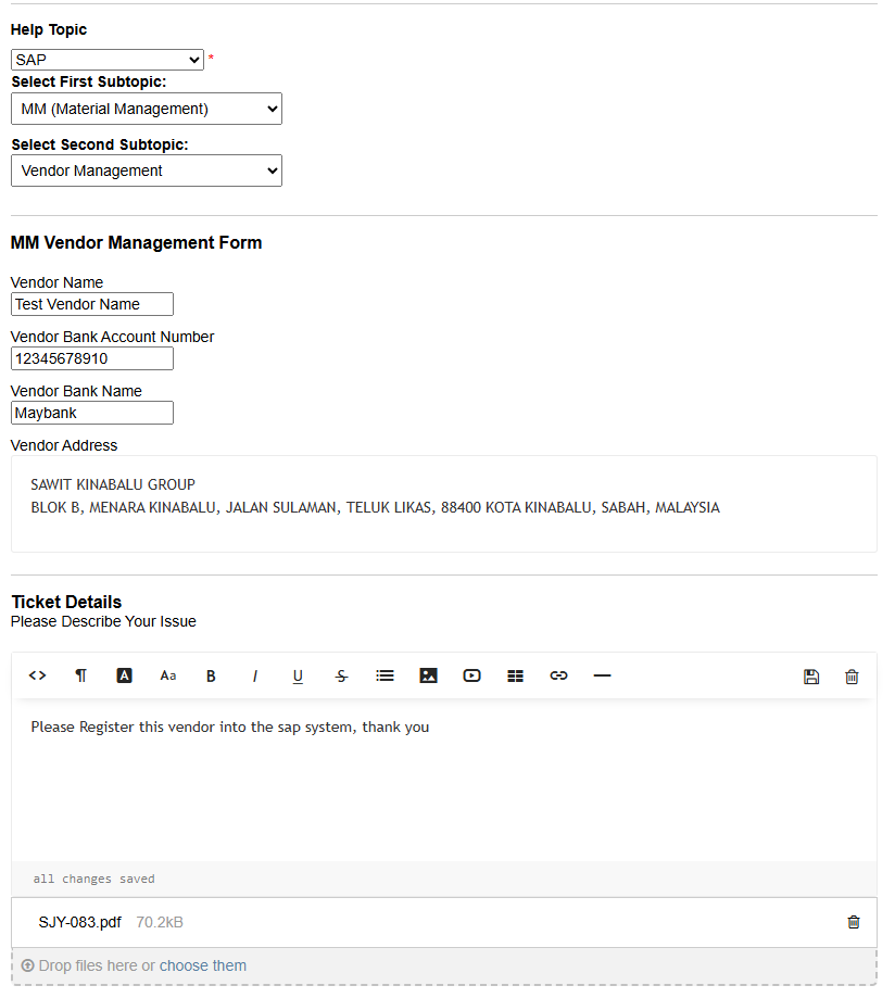 Fill Out Ticket