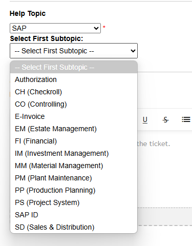 Help Topic with Subtopic